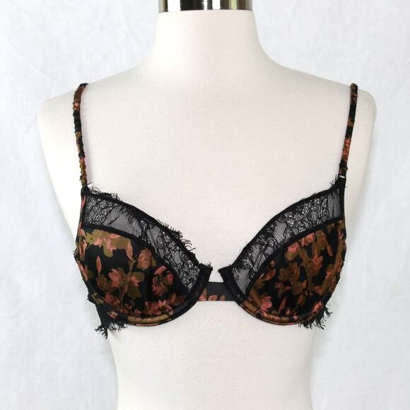 Intimately Women's Teens Bra Animal Print Raw Edge Eyelash Lace 34 A - Picture 1 of 12